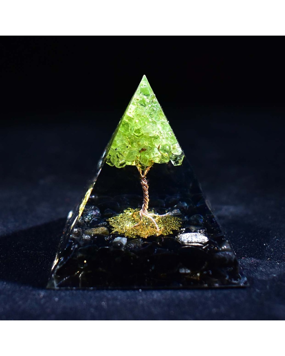 Tree Of Life Orgone Pyramid Amethyst Peridot Healing Crystal Energy Orgonite Pyramide Emf Protection Meditation Tool front-1