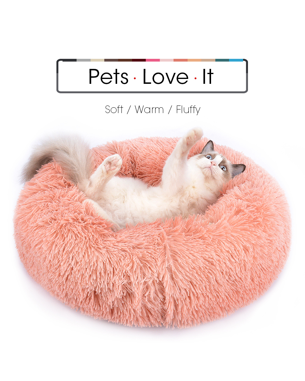 Ragdoll Cat Bed House Long Plush Pet Bed For Cats Cushion For Dogs Mat Warm Pet Home Washable front-1