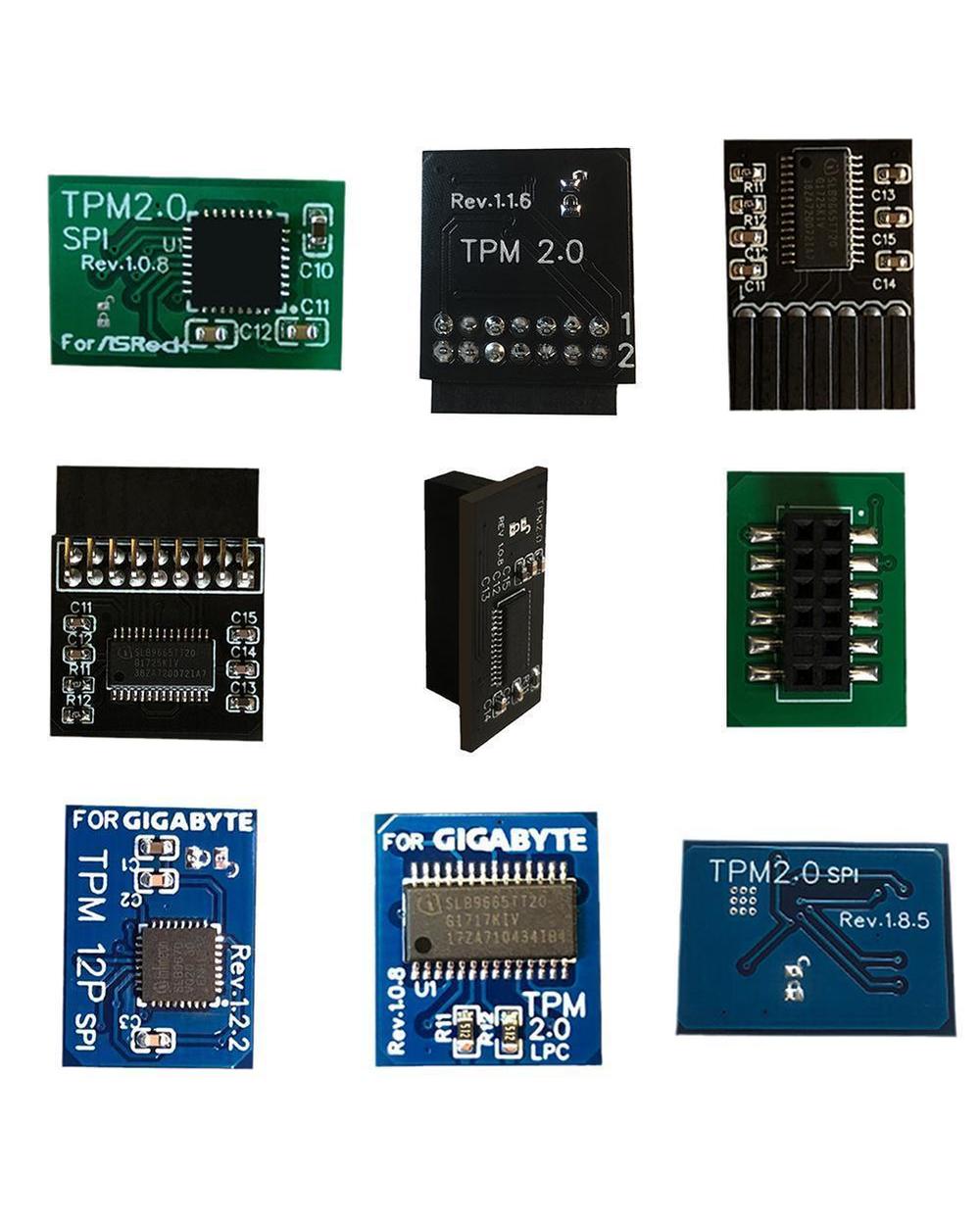 Tpm 2.0 Module Encryption Security Module Board Remote Card Supports Multi-Brand Motherboard 12 14 18 20-1Pin Pin Color front-0