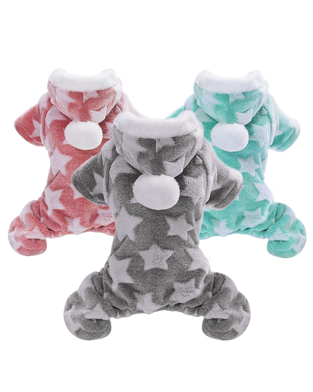 Soft Cat Dog Clothes Fleece Puppy Chihuahua Clothing Winter Coat Jumpsuit Dog Costume Hooded Pajamas For Small Dogs Cats front-0