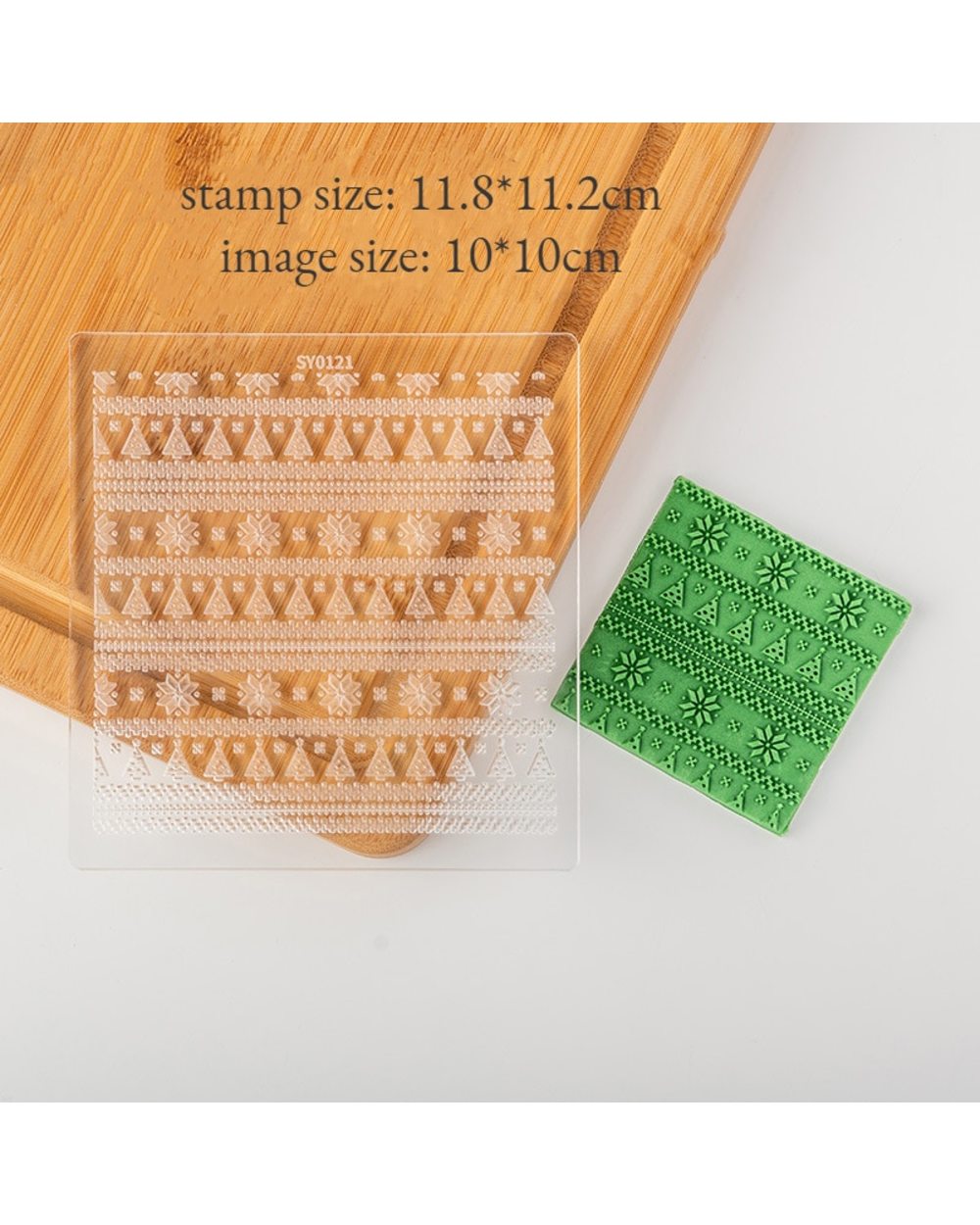 Christmas Snowflake Embosser Stamp Acrylic Fondant Biscuit 3D Christmas Tree Embossed Mold Cake Decoration Tools front-5