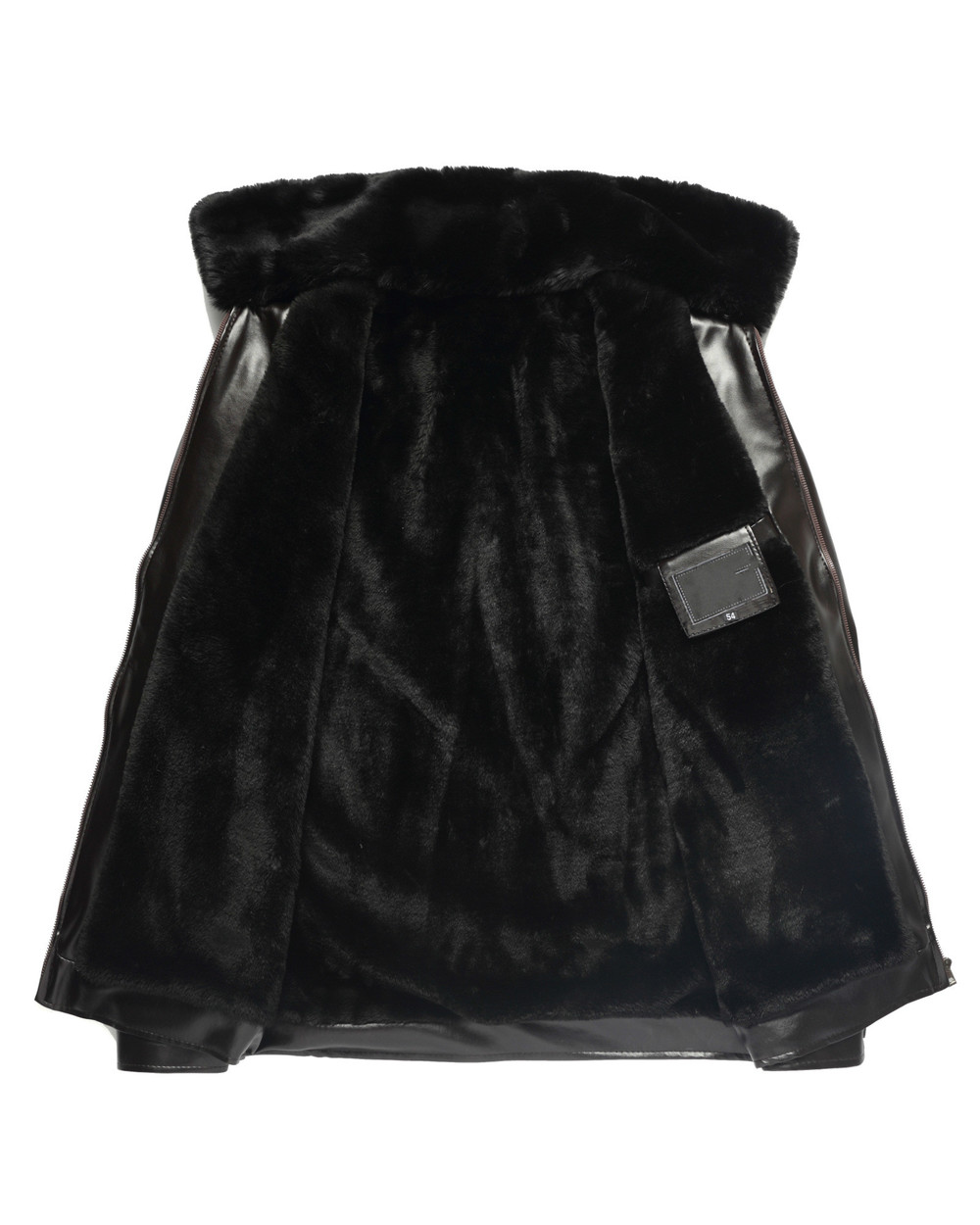 Winter Mens Thick Loose Black Jacket Faux Fur Collar Casual Pu Leather Jacket Plus Size Fluffy Coat Male Elderly Clothe front-4