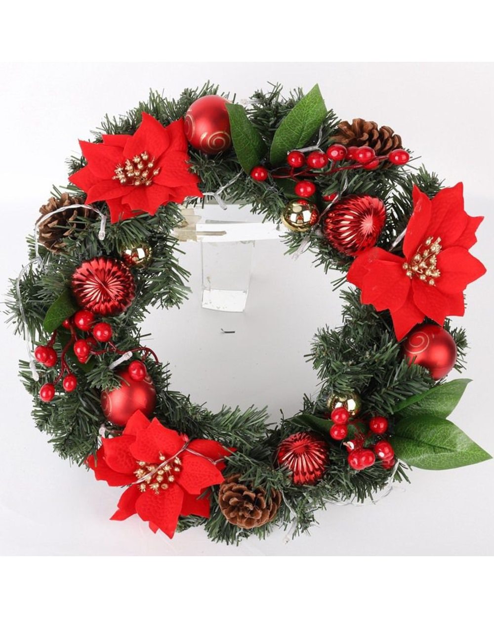 Merry Christmas Decorations For Home LED Glowing Garland Ornaments New Year Artificial Door Decor Hanging Wreath front-4