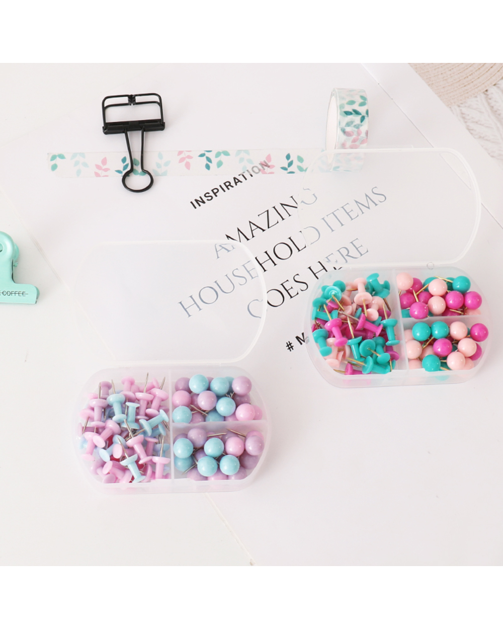 Tutu Creative Colorful Map Tacks Push Pins Wall Bulletin Boards Thumb Tacks Decorative For Cork Board Home Office H0317 front-0