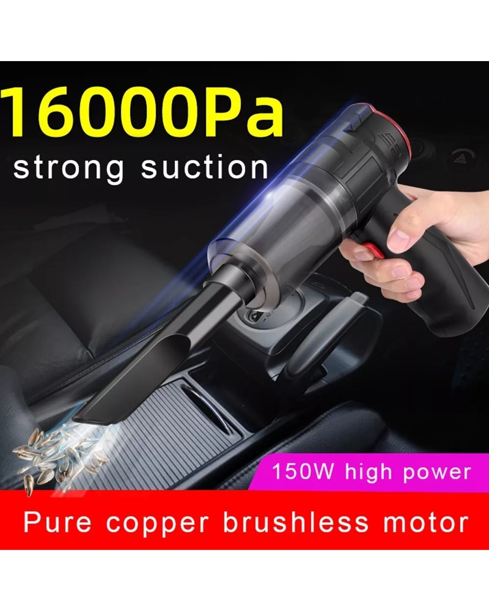 New Portable Car Vacuum Cleaner Wireless Handheld Vacuum Cleaner For Car Home Strong Suction Vacuum Cleaner And Air Blo front-0