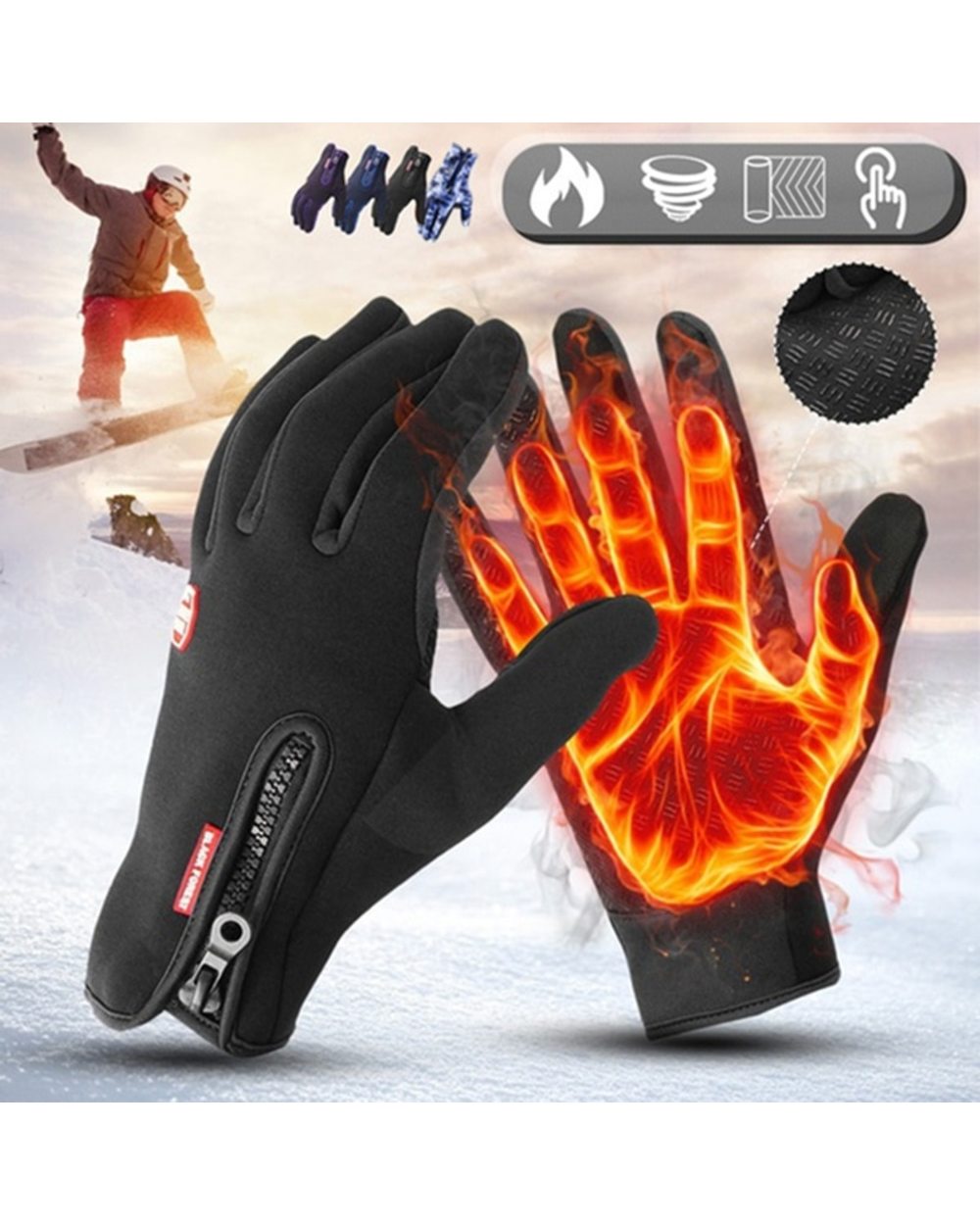 Winter Gloves - Unisex Premium Waterproof Touchscreen Winter Gloves front-4