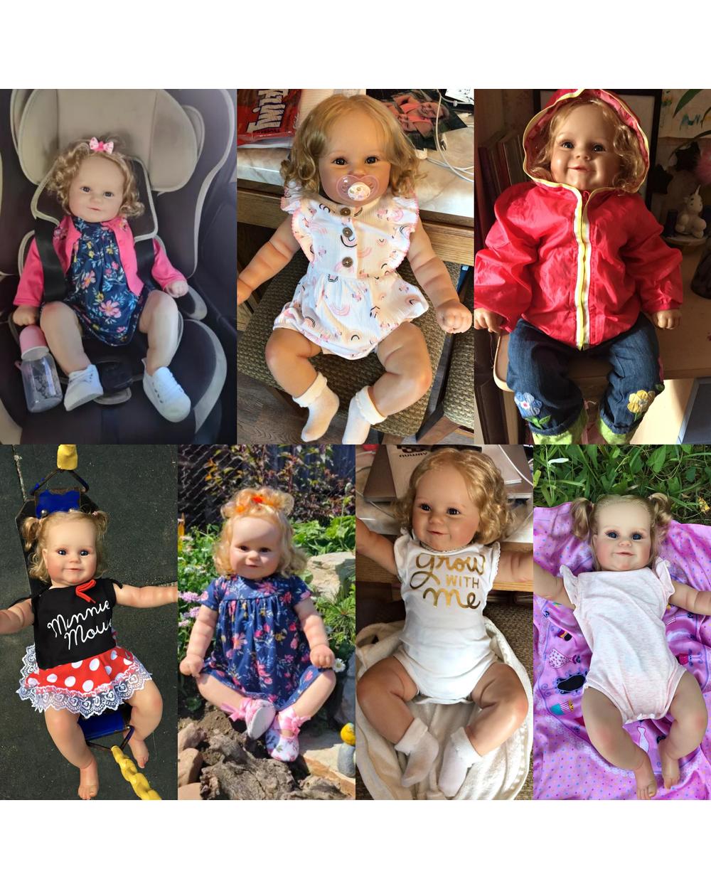 60CM 50CM Reborn Toddler Popular Maddie Cute Girl Doll with Rooted Blonde hair Soft Cuddle Body High Quality Handmade front-2