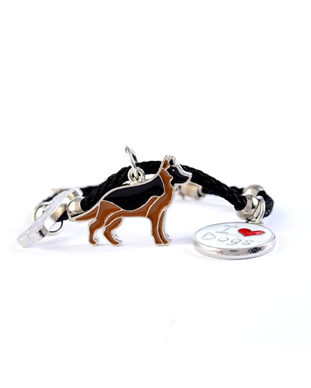 German Shepherd dog charm bracelets for men women girls rope chain silver color alloy pendant male female bracelet front-2
