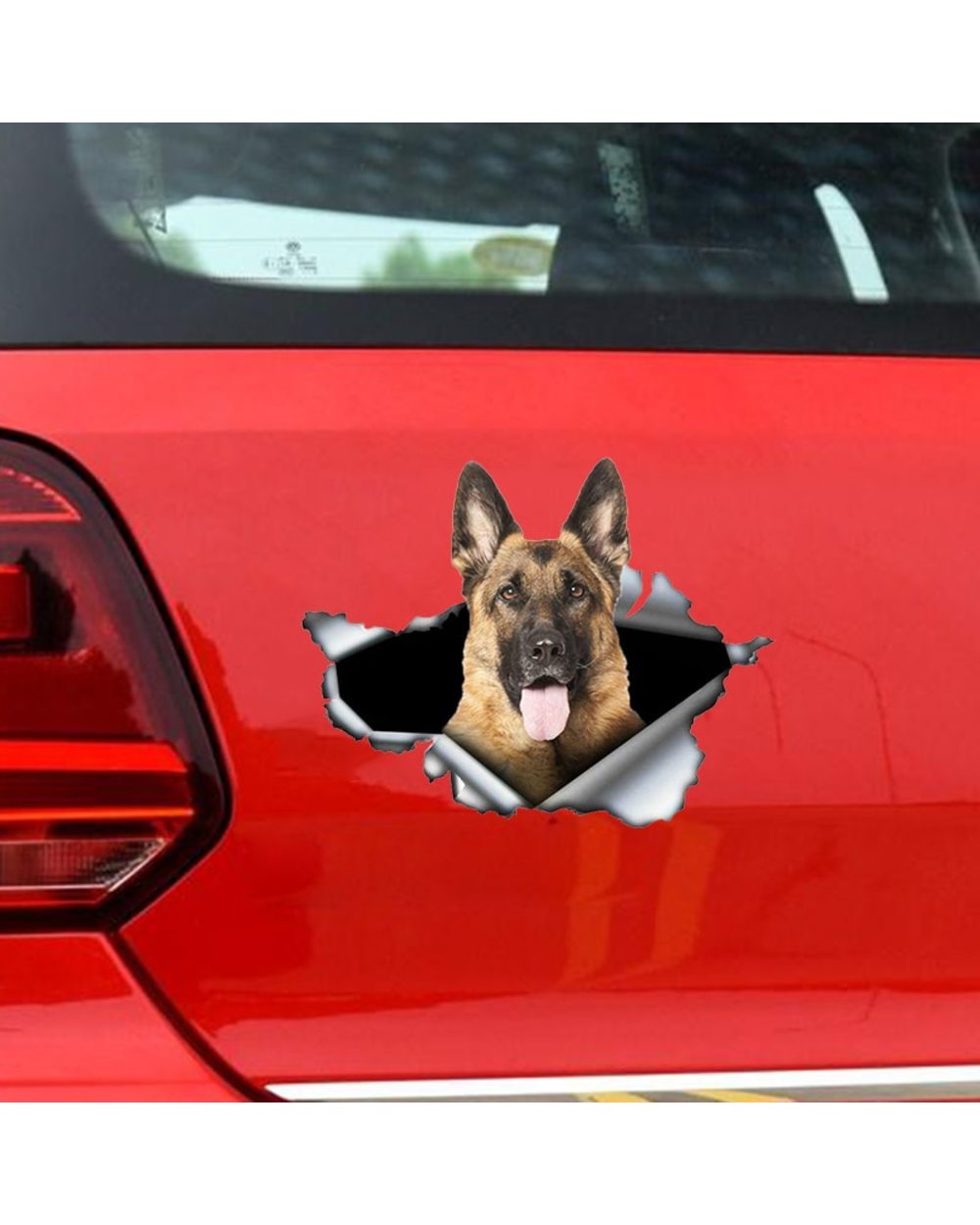 Self-adhesive 3D Decal Pet Dog German Shepherd Car Sticker Waterproof Auto Decors on Bumper Rear Window Trolly Case front-3