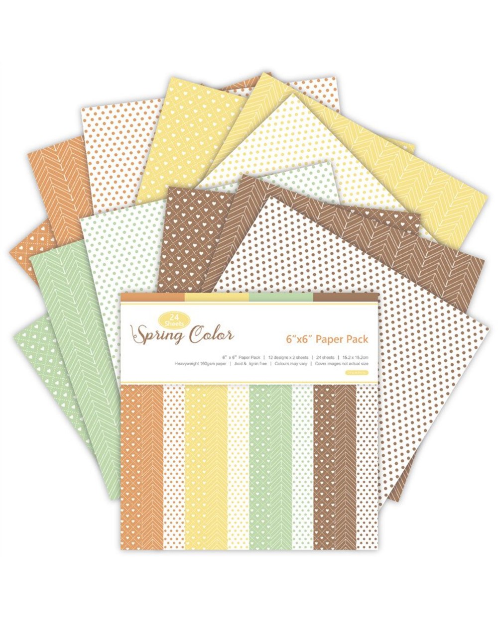 24 Sheets 6"x6"spring Colors Pattern Creative Scrapbooking Paper Pack front-0