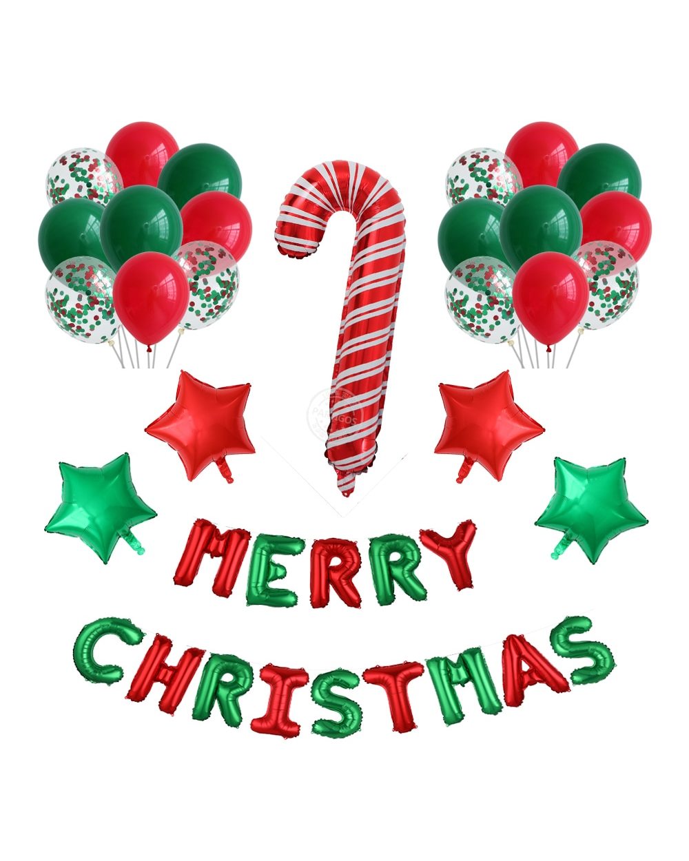 Letter Foil Balloons Set Candy Cane Navidad Red Green Confetti Balloon For Xmas Home Party Decoration Supplies front-0