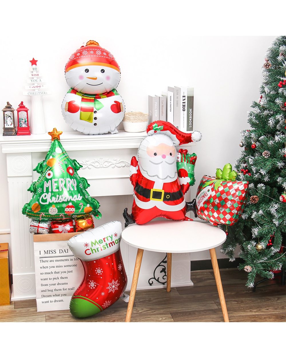 Merry Christmas Foil Balloons Santa Claus Balloon Snowman 2022 Christmas Tree Baloon Christmas Party Decor Home 2022 front-3