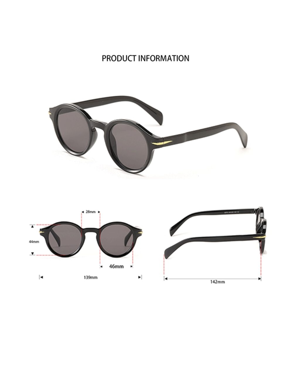 Fashion Small Round Sunglasses Women Men Vintage Yellow Sun Glasses Luxury Brand Designer Trendy Eyewear Green Tea Shad front-3