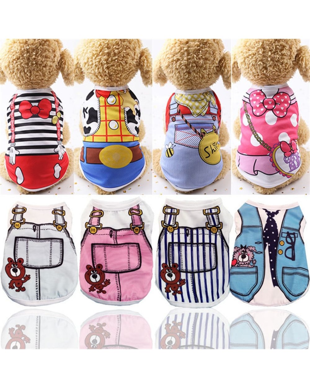 Cotton Pet Clothing Spring and Summer Breathable Dog Clothes Cute Printed Puppy Dog Vest T-shirt for Small & Medium Dogs front-0