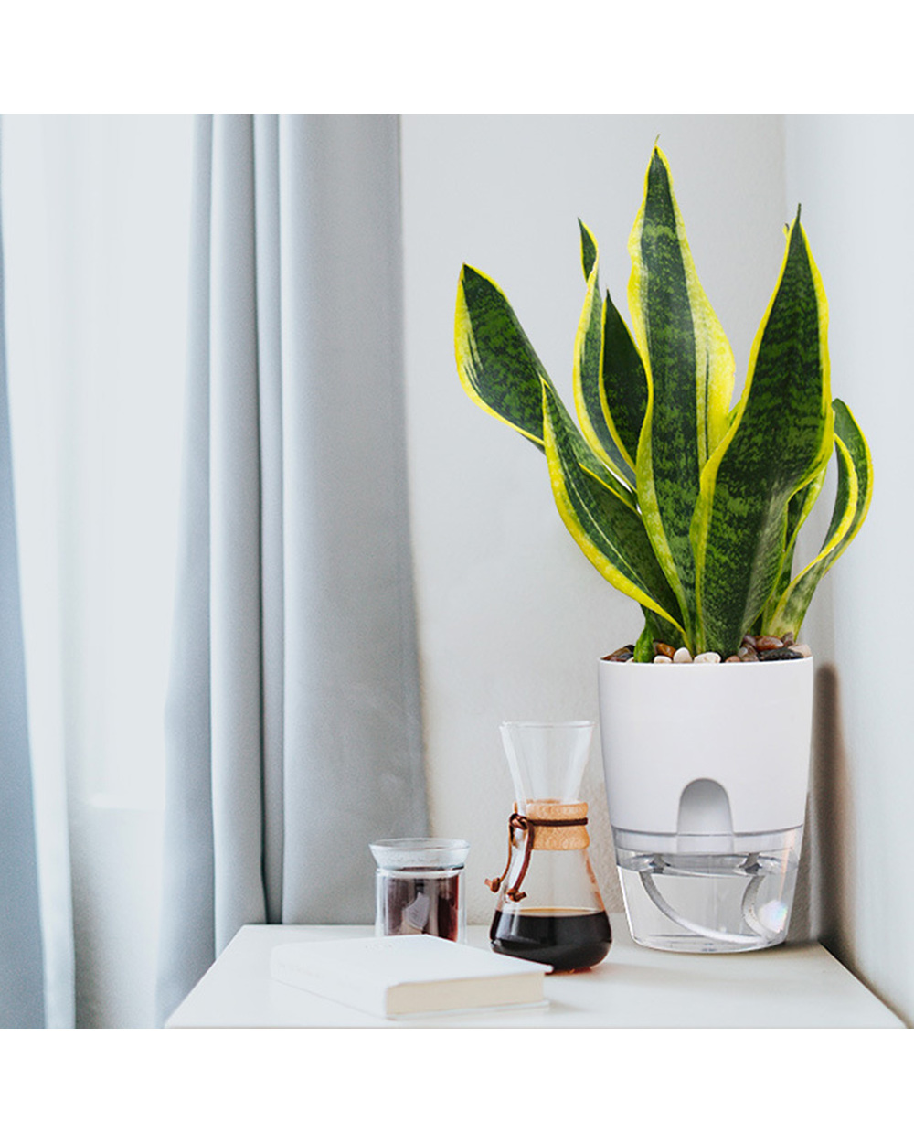 2 Layer Hanging Pic Wall Planter Basket Self Watering Plant Flower Pot Vase Water Container Pic Flower Planter Stand front-2