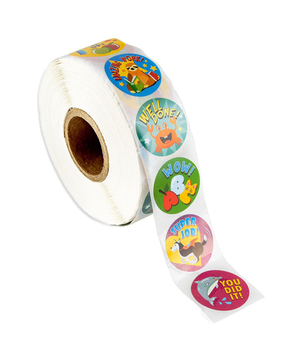 100-500Pcs Cartoon Stickers Zoo Animal Roll Stickers School Teacher Student Christmas Gift Scrapbooking Stationery Stic front-3