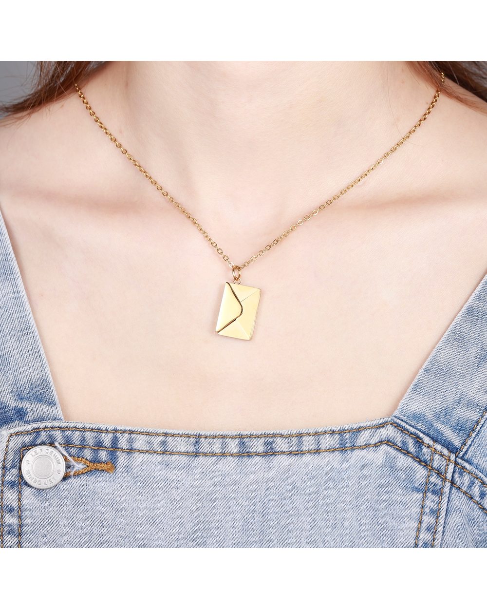 Love Letter Envelope Pendant Necklace front-4