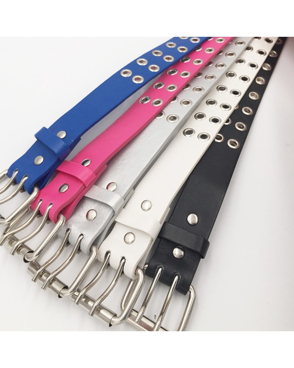 Fashion Children Kids Solid Color Belt Unisex Hollow Out Small Holes Belts Boys Girls Faux Leather Pants Belt Adjusta front-1