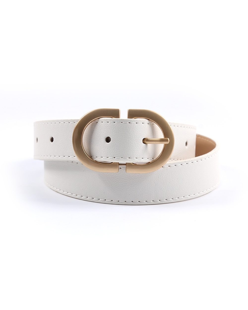 The New Classic Retro Fashion All-Match Leather Light Body Round Buckle Simple Circle Pin Belts For Women Fashion Jeans front-5