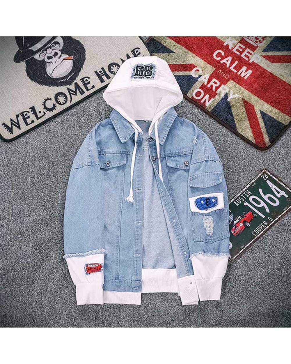 Diocos Boku No My Hero Academia Midoriya So Todoroki Cosplay Hoodies Costumes Men Women Denim Jacket Coat For Spring To front-3