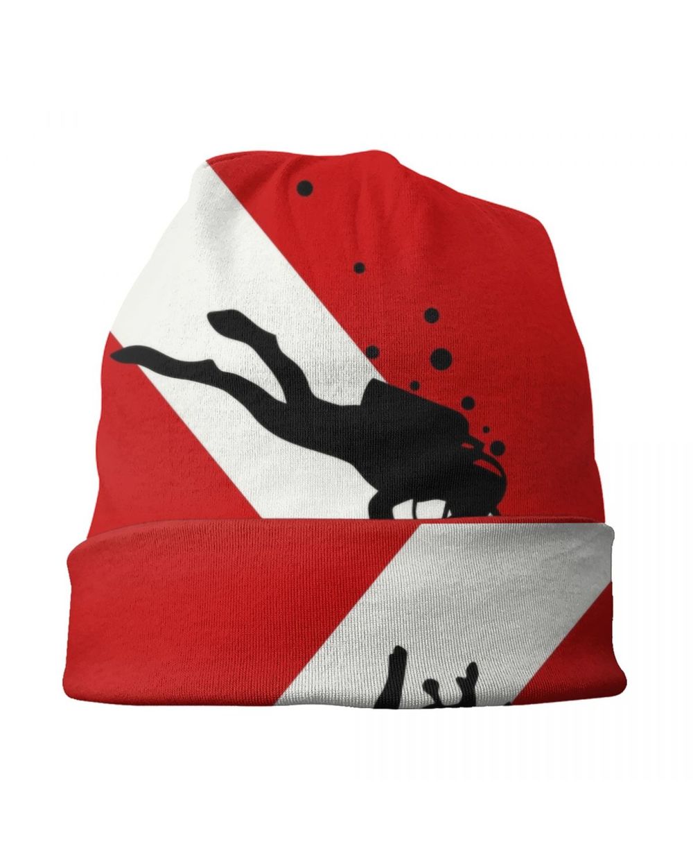 Scuba Dive Flag Bubble Skullies Beanies Caps Men Women Unisex Cool Winter Warm Knit Hat Adult Diving Diver Bonnet Hats front-3