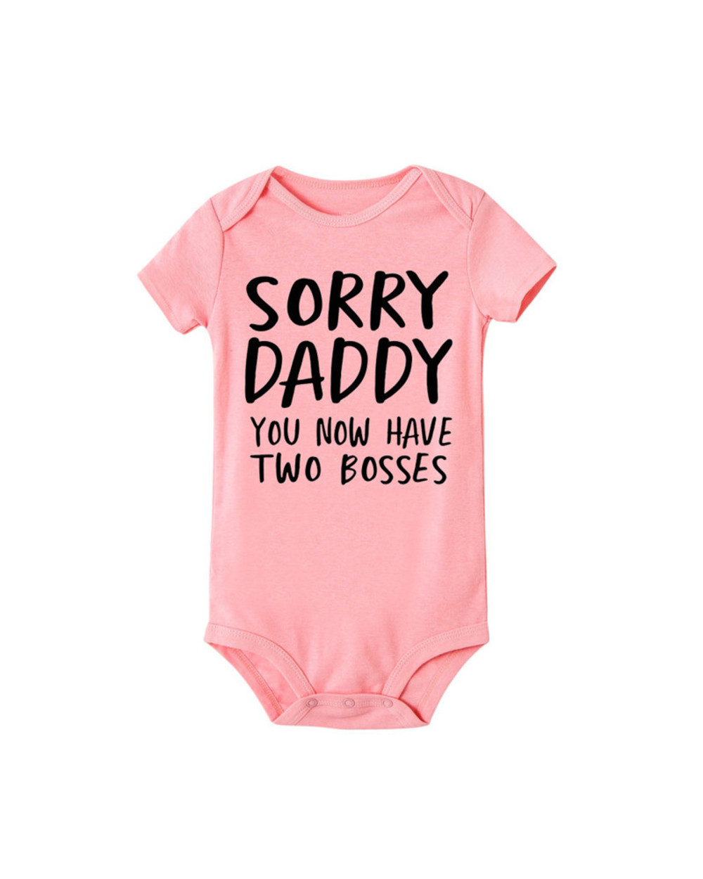 0-18M Sorry Daddy You Know Have Two Bosses Print Funny Newborn Baby Cotton Romper Infant Bebe Boy Girl front-3