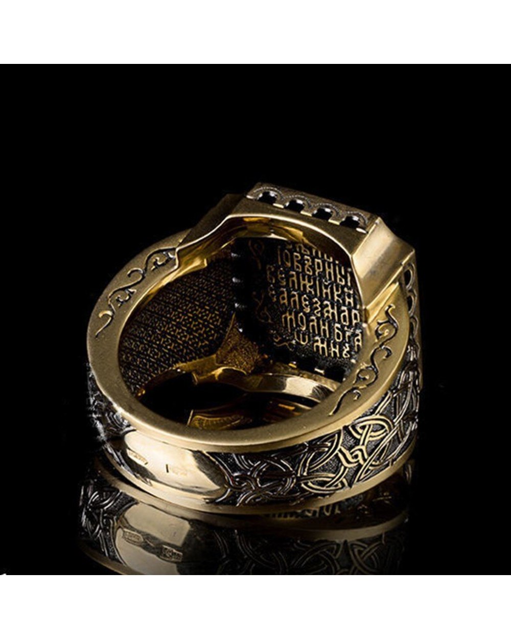 Rings for Men Gold Ring Domineering Retro Ring Stainless Steel Ring Gothic Anillo Hombre 2022 front-2