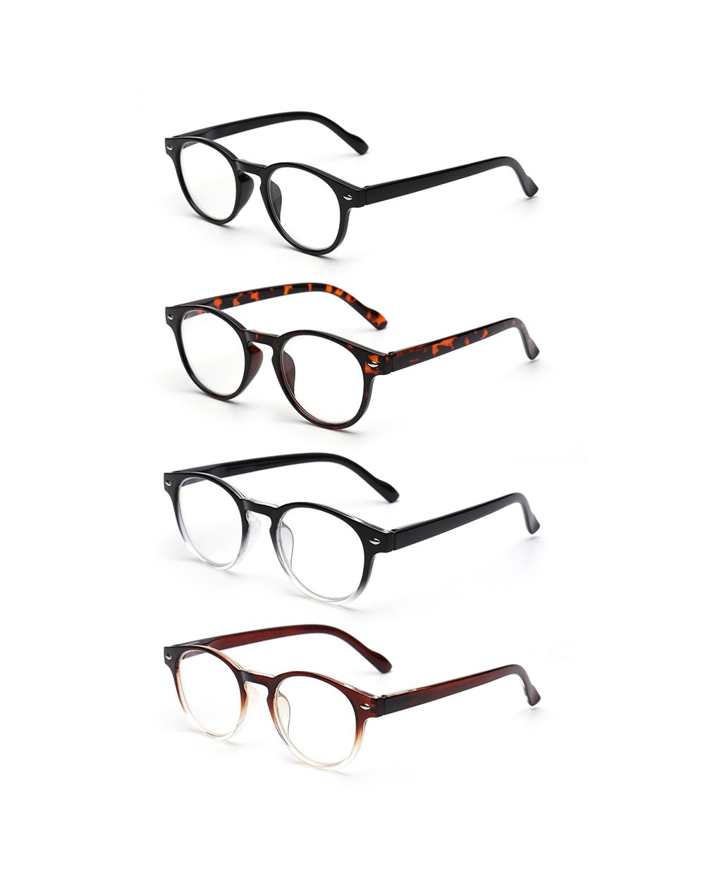 Jm Spring Hinge Women Men Reading Glasses Round Magnifier Diopter Presbyopic Glasses front-2