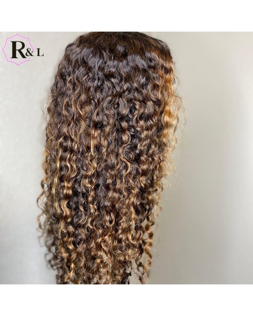Lace Front Human Hair Wigs Highlight Ombre Curly Brazilian Non-Remy Hair Lace Wigs 180 Density front-1