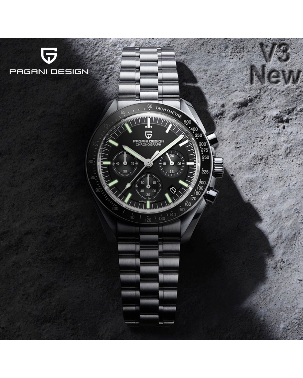 Watches Top Luxury Quartz Watch For Men Automatic Date Speed Chronograph Sapphire Mirror Wristwatch front-0