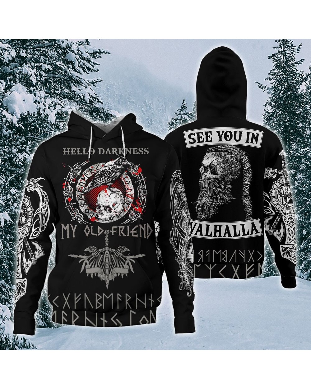 Viking My Old Friends 3D Printed Hoodies front-2