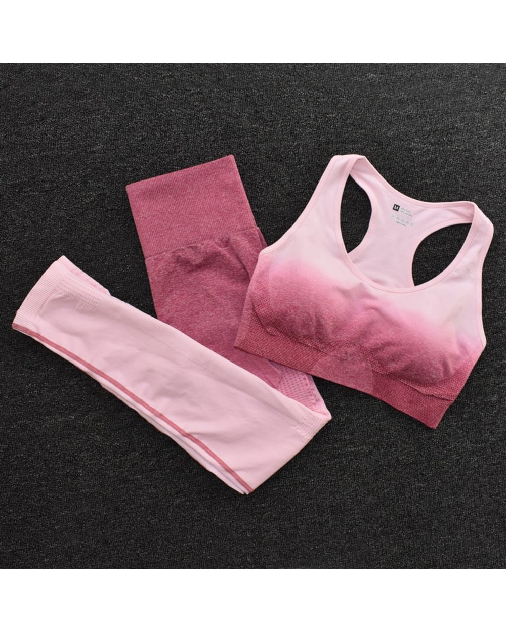 Long Sleeve Yoga Pant Set Ombre Women Yoga Set Sports Gym Clothing Fitness Workout Sports Suit front-5