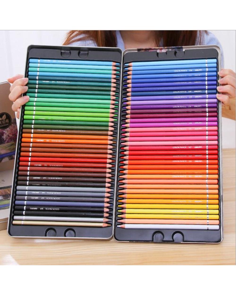 Deli Oily Colored Pencil Set 24/36/48/72 Colors Oil Painting Drawing Art Supplies For Write Drawing Lapis De Cor Art Su front-1