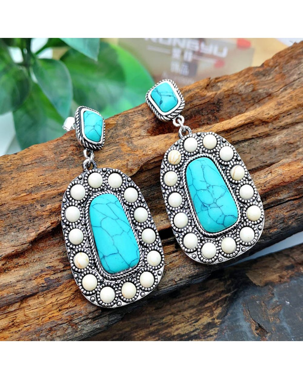Fashion Native Brown Water Drop Stone Earring for Women front-0