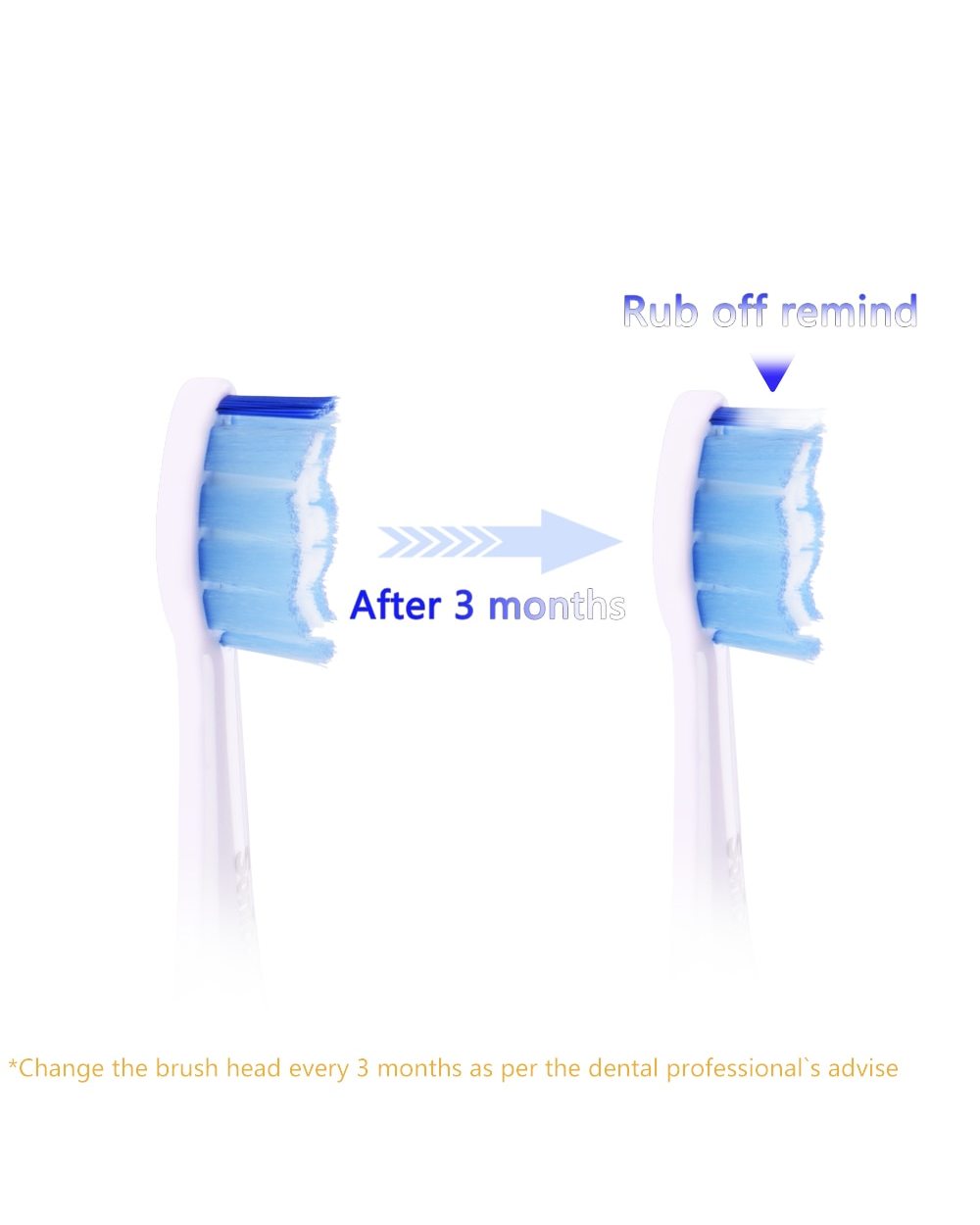 4 Pieces/Set Replacement Brush Heads For Sonicool 051B/071B/Lachent5/T7/T8/H9 Electric Toothbrush Heads Clean Mix Brush front-5