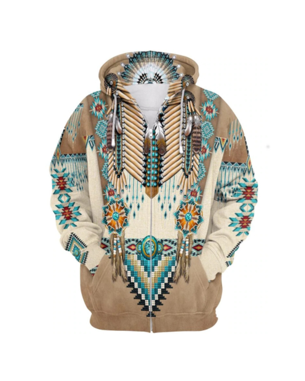 Black Native Indian 3D Hoodie Tee Men Women New Fashion Hooded Sweatshirt Long Sleeve Pullover VG06 front-2