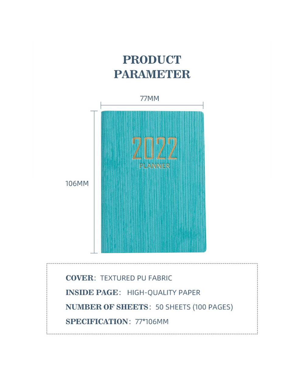 2022 A7 Mini Notebook 365 Days Portable Pocket Notepad Daily Weekly Agenda Planner Notebooks Stationery Office School S front-1