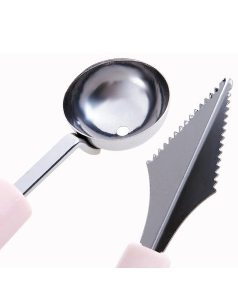 Dual-head Stainless Steel Carving Knife front-2
