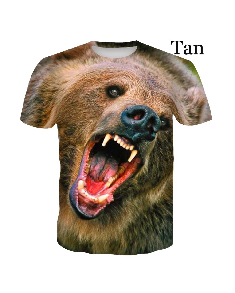 2022 Summer Ferocious Animal Black Bear 3D Printed Men Tops T-shirts front-4