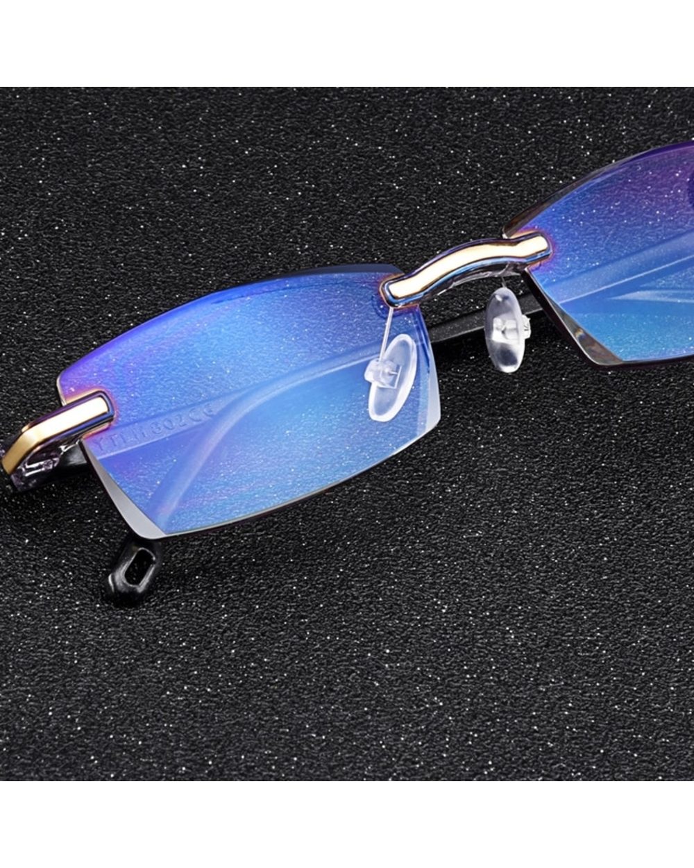 Men Rimless Reading Glasses Classic Anti Blue Light Magnification Eyeglasses Vintage Presbyopia Eyewear Diopter +1.0 To front-3