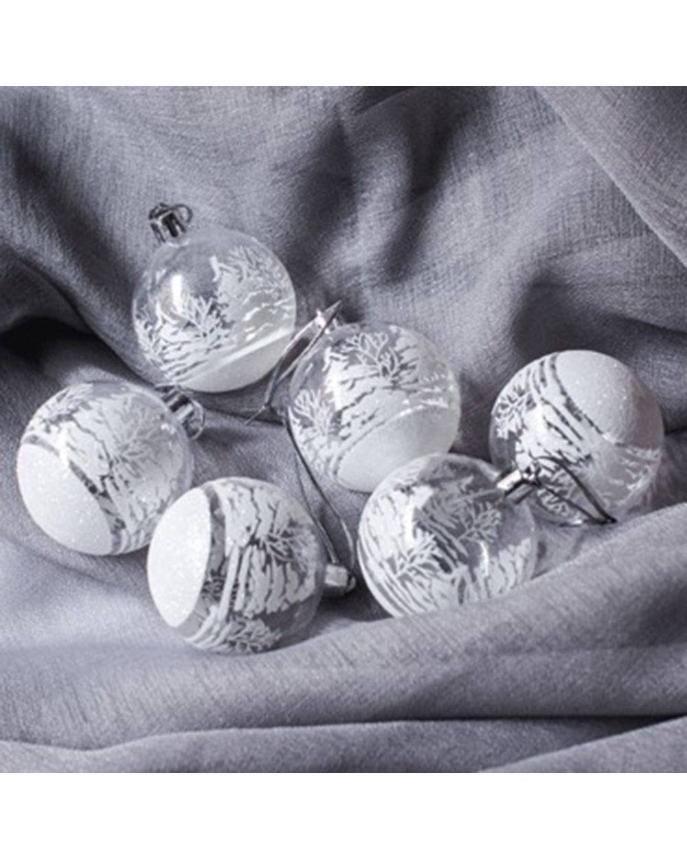 2022 New 6Pcs White Plastic Snow Ball Pendants for Christmas Tree Decorations Xmas Home Ornaments Hanging Pendants Craft front-1