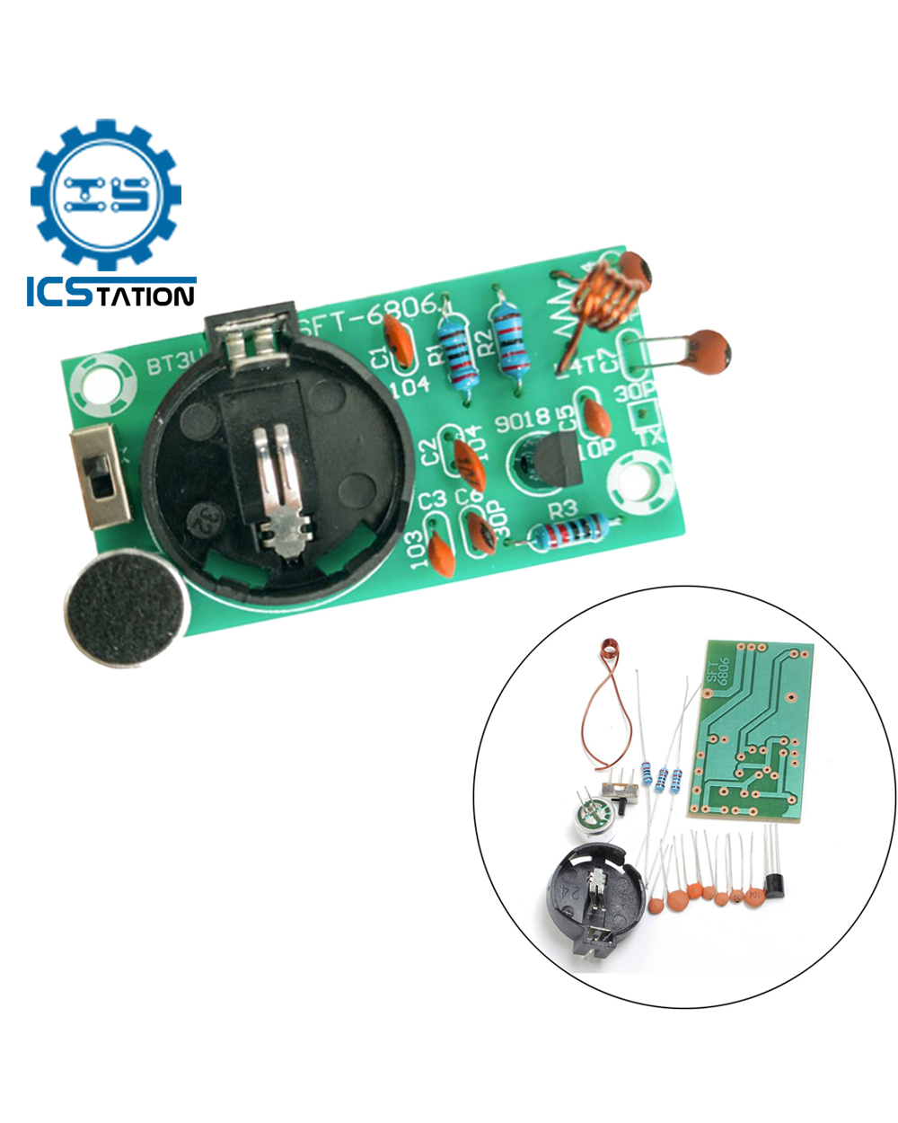 Diy Fm Radio Kit With Microphone 88-108 Mhz Fm Frequency Modulation Wireless Receiver Board Electronics Welding Skill T front-0