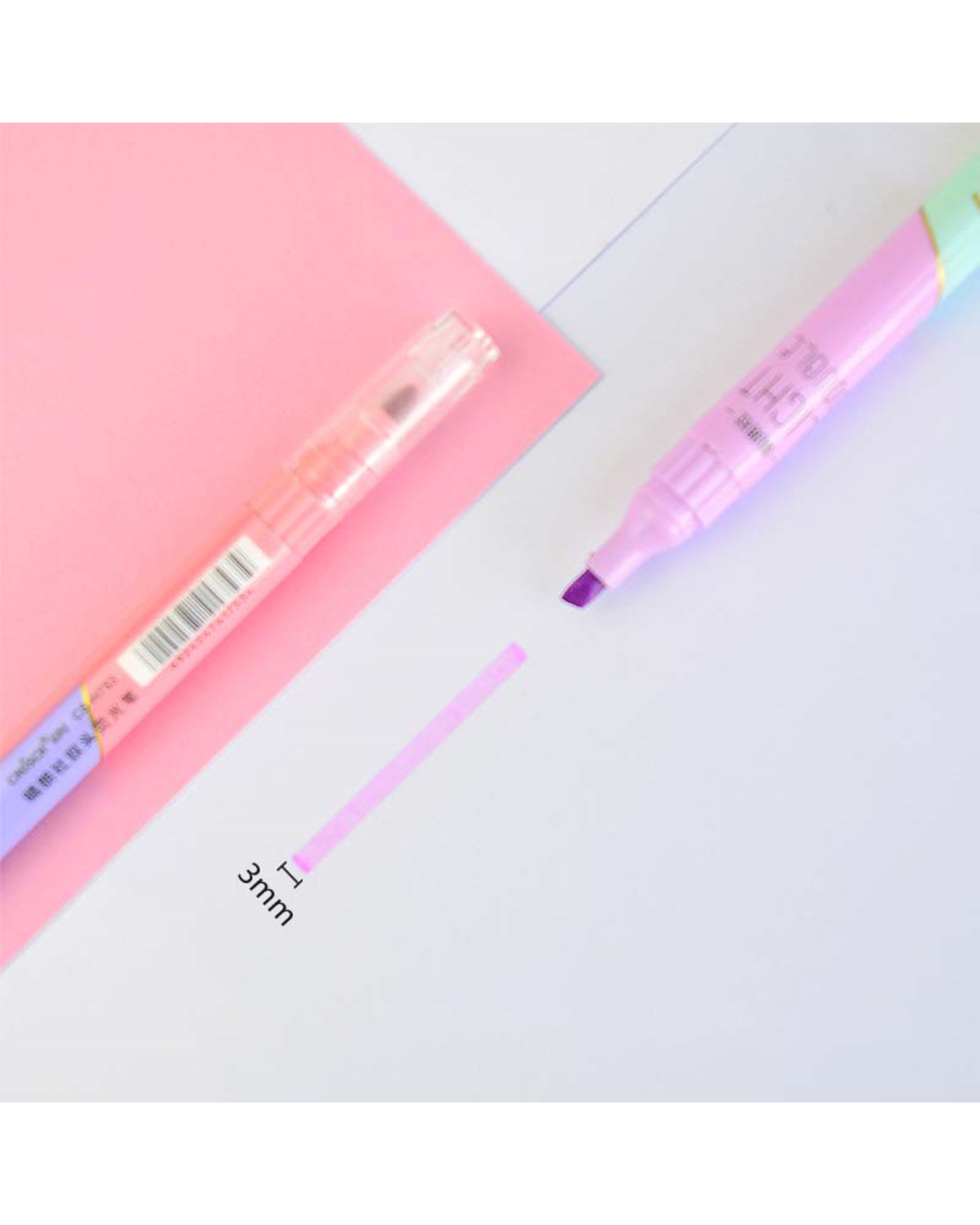 6Pcs Light Highlighter Pens Set 3Mm Dual Ended Double Color Marker Liner Drawing Pen Paint Art Office School Supplies A front-3