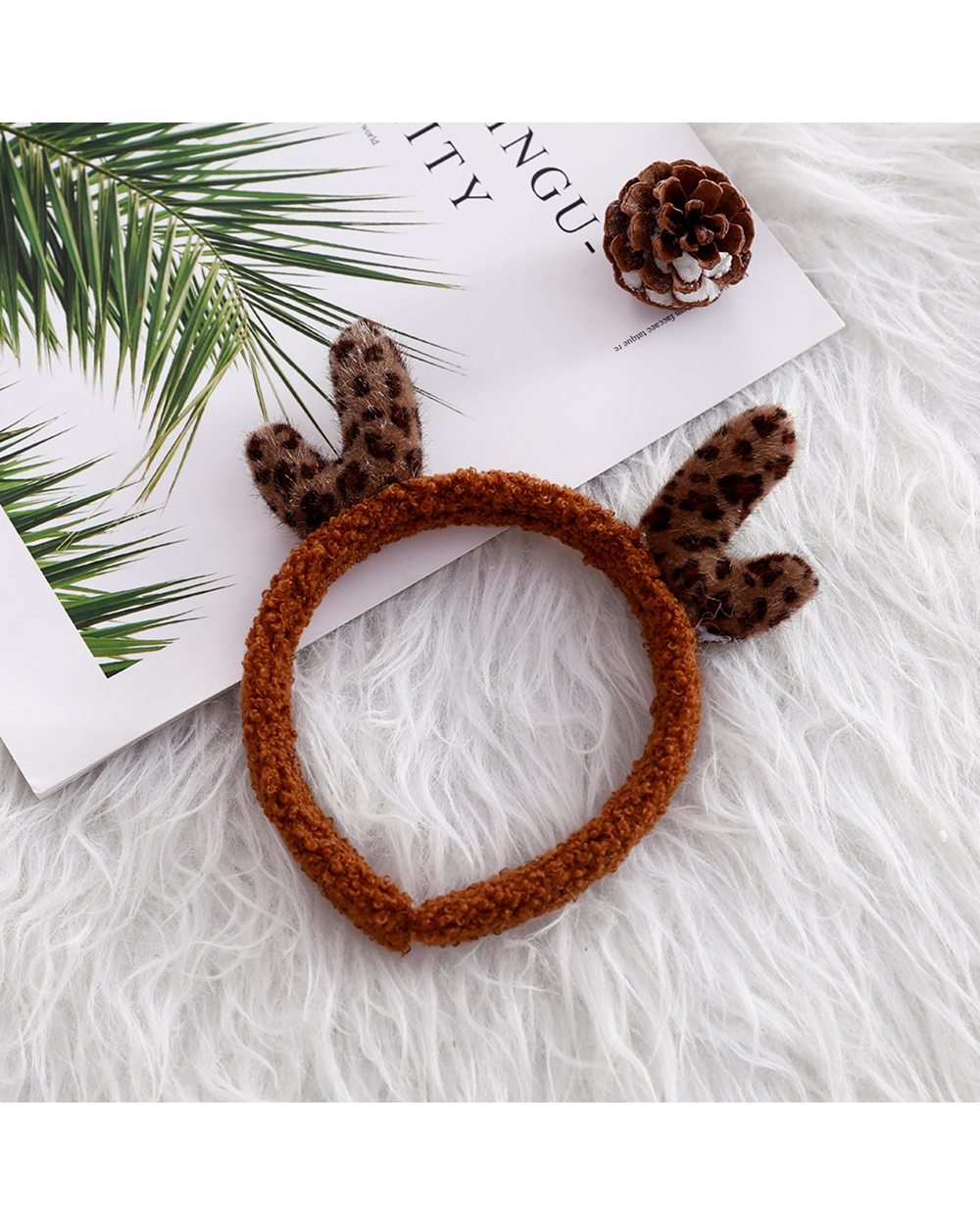 2022 New Year Kids Gifts Christmas Elk Headwear Ornaments Plush Headband New Year Event Party Christmas Noel Natal front-2