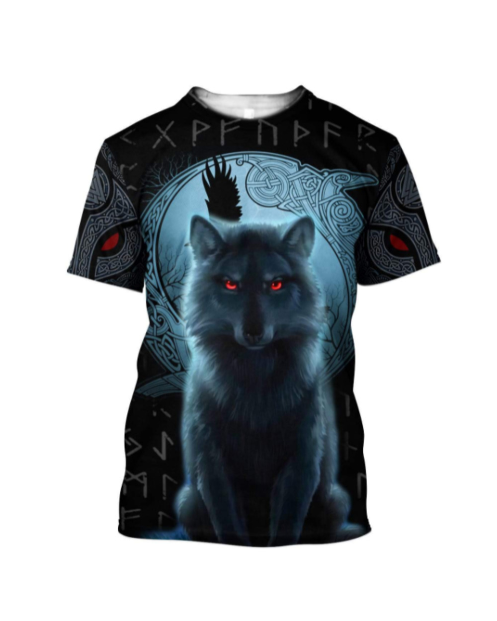 Summer T-shirt Wolf And Moon 3D Printed Harajuku Casual short Sleeve Tee T-Shirts Unisex Tops VG06 front-1