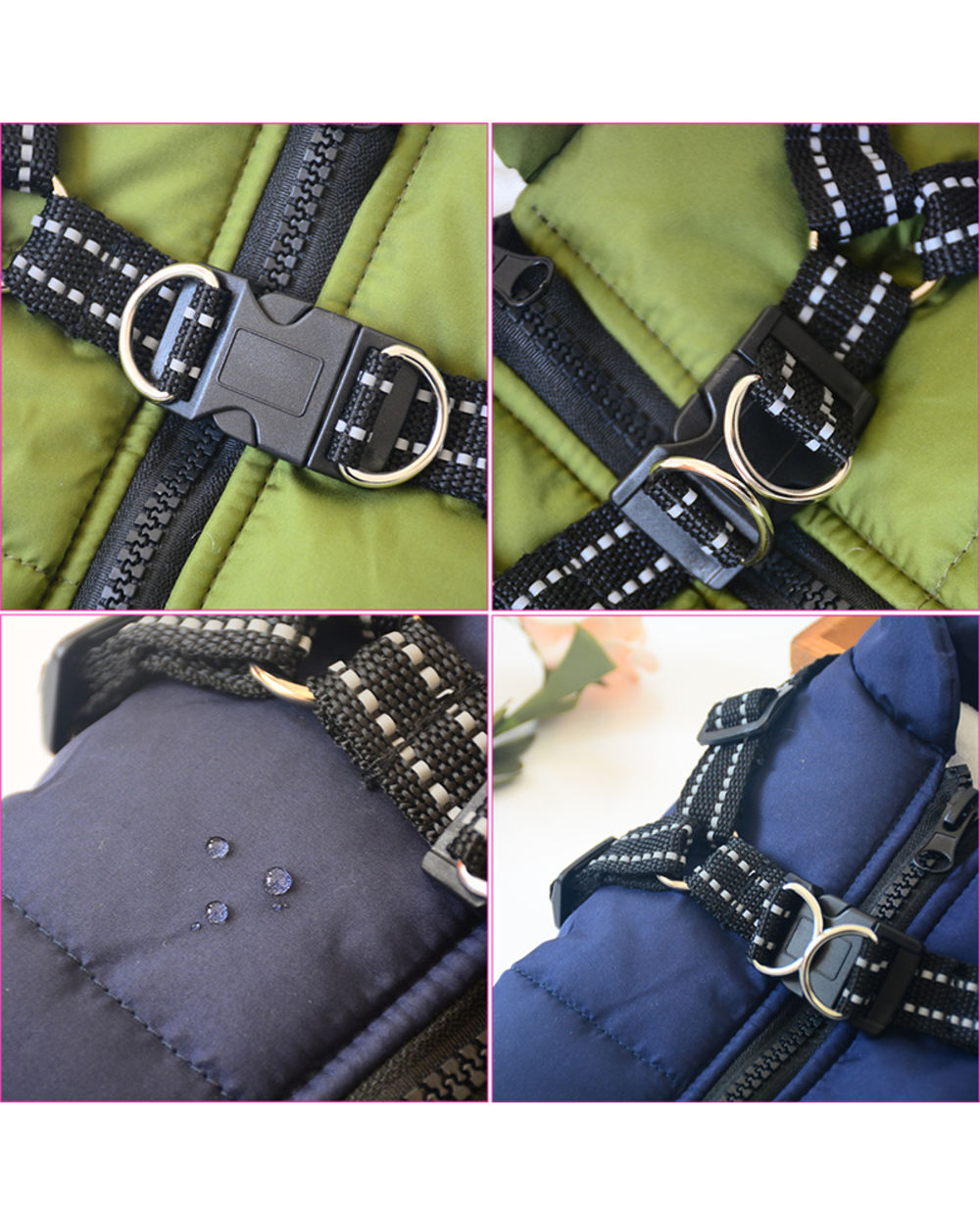 Pet Dog Jacket With Harness Winter Warm Dog Clothes For Labrador Waterproof Big Dog Coat Chihuahua French Bulldog front-2