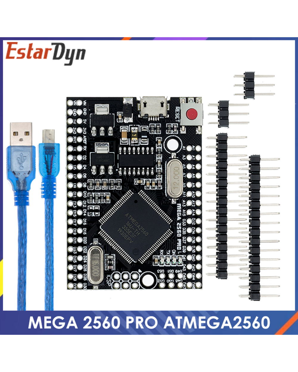 Mega 2560 Pro Embed Ch340g/Atmega2560-16Au Chip With Male Pinheaders Compatible For Arduino Mega2560 Diy front-0
