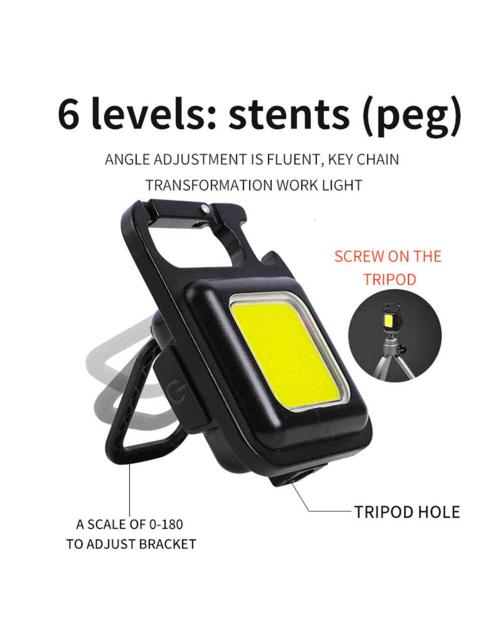 BALDR Mini LED Working Light Portable, Key Light Lantern, Camping Outside Hiking COB Lantern front-2