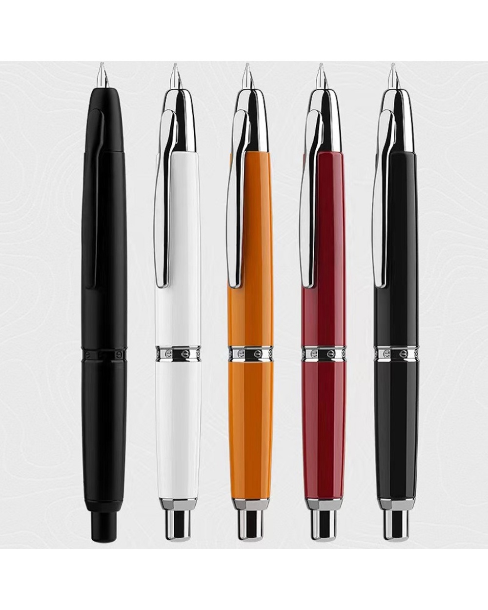 Smoothly Brand Majohn A1 Retro Matte Black Retractable Fountain Pen 0.4Mm Extra Fine Nib Press Ink Pens For Writing Sta front-0