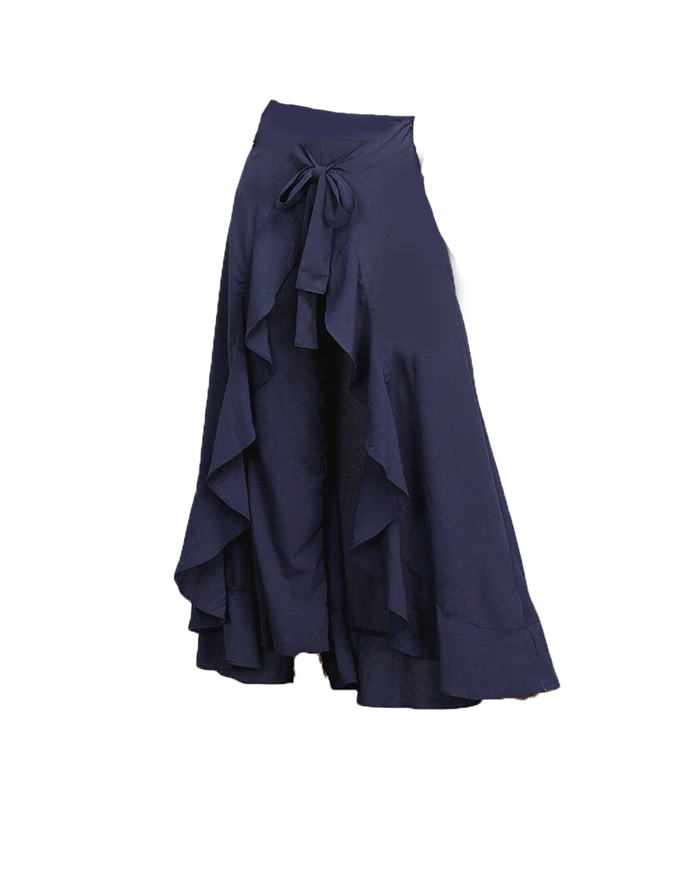 Women Palazzo Pants Causal Trouser Elegant High Waist Irregular Loose Pure Color Autumn Female Pant Skirt front-5